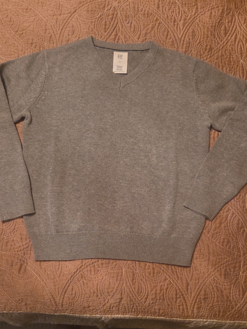 GAP Kids Boys' Light Gray V-Neck Sweater